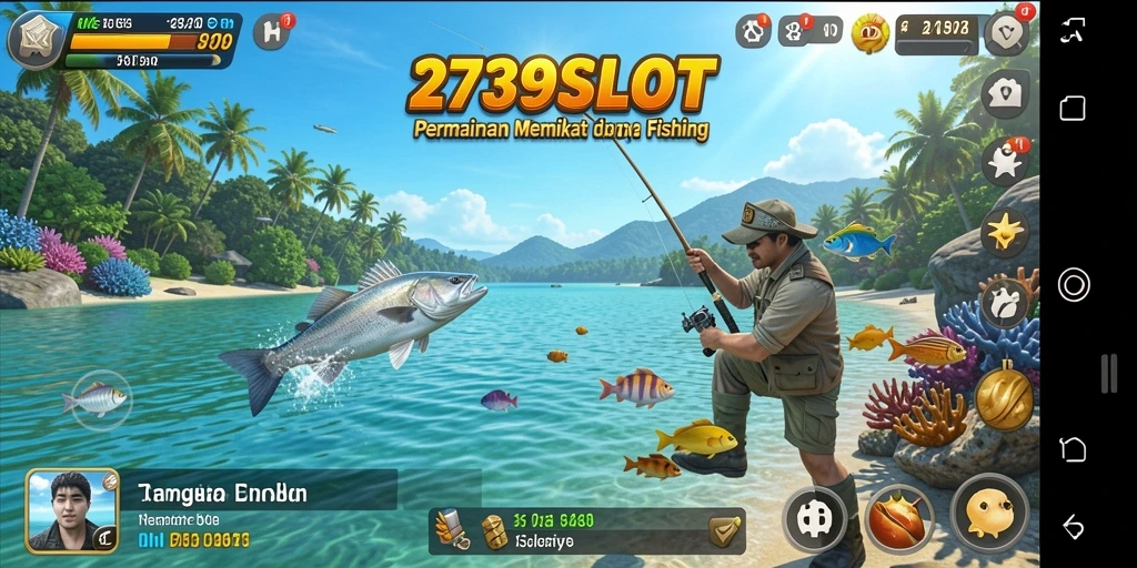 Gameplay seru di <strong>2739SLOT</strong> saat menangkap ikan besar di lautan.