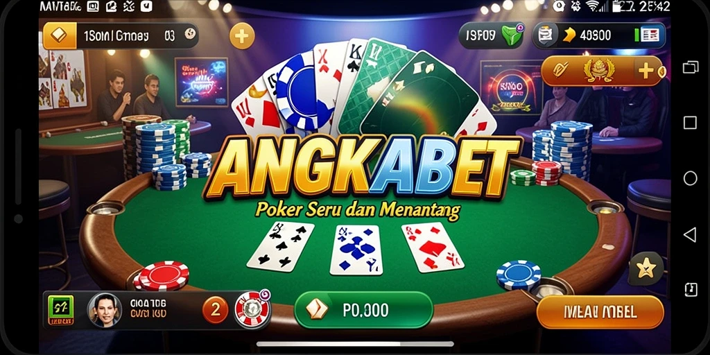Tampilan gameplay Poker yang menarik dan kompetitif di ANGKABET.