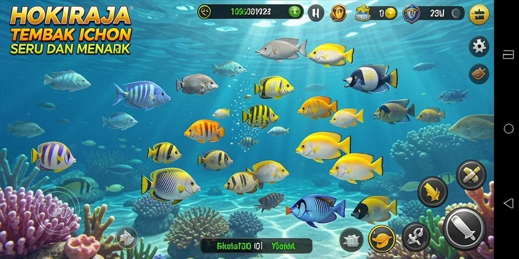 Tampilan gameplay HOKIRAJA yang seru saat menangkap ikan.