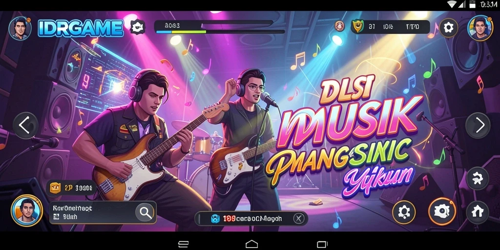 Tampilan screenshot gameplay <strong>IDRGAME</strong> dengan berbagai fitur musik.
