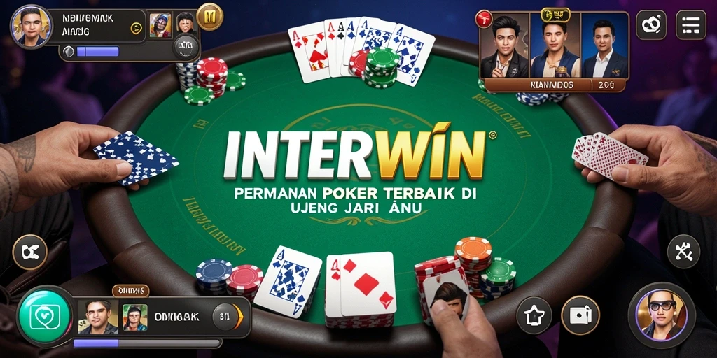Tampilan seru dari gameplay Poker di INTERWIN.