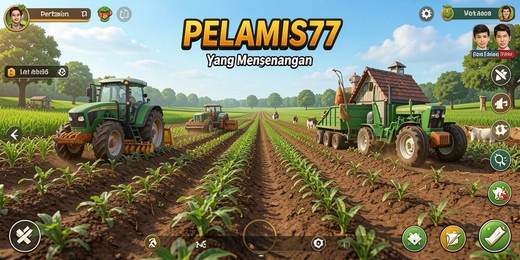 Gameplay PELAMIS77 menunjukkan aktivitas pertanian yang seru.