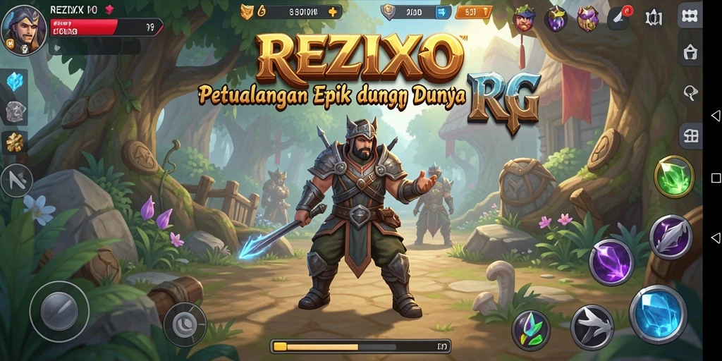 Tampilan gameplay menegangkan dalam petualangan RPG REZIXO.