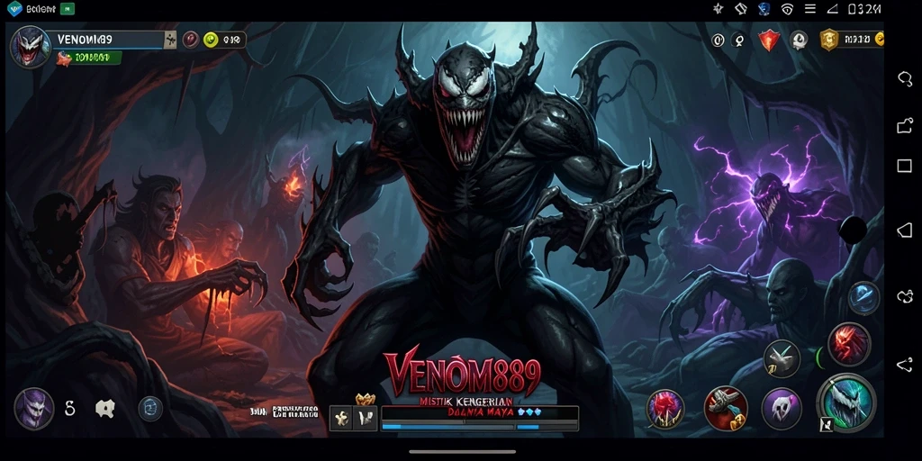 Screenshot gameplay menyeramkan dari VENOM889 dengan suasana mencekam.